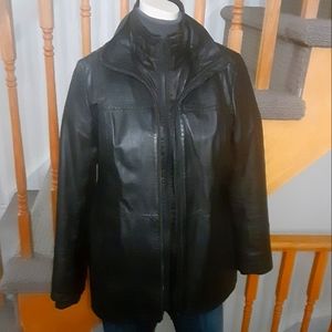 Danier Leather Balck Jacket/ Coat- Women's Size Small- Like New